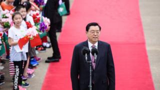 张德江在澳门机场发表讲话(8/5/2017)