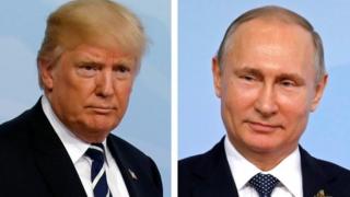Prezida Trump wa Amerika na Vladimir Putin
