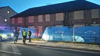 Car crashed at building site