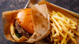 Burger and chips