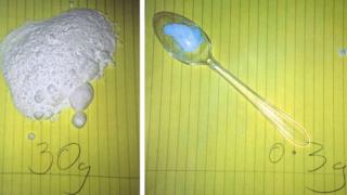Diferencia entre 0,3 gramos y 30 gramos