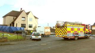 fire engine at house