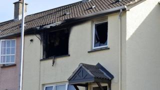The scene on Saturday morning following the house fire in Armagh
