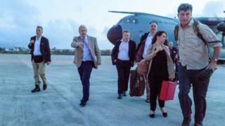 Boris Johnson arrives on Anguilla