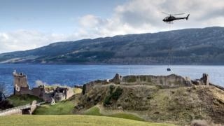 helicopter at urquhart castle
