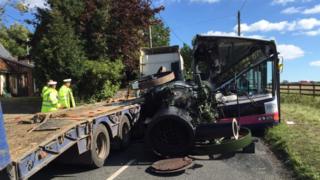 Bus and lorry crash