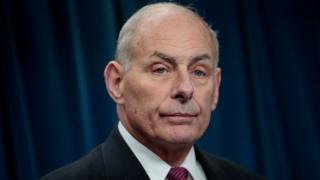 Secretary of Homeland Security John Kelly answers questions during a press conference related to President Donald Trump's recent executive order concerning travel and refugees, January 31, 2017 in Washington, DC. On Monday night, President Donald Trump fired the acting Attorney General Sally Yates after she released a statement saying the Justice Department would not enforce the president's executive order that places a temporary ban on citizens from seven Muslim-majority countries.