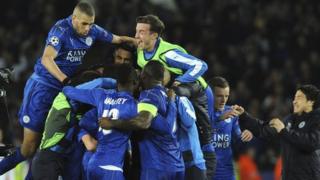 Leicester players celebrate