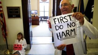 Protesters against the Republican healthcare bill