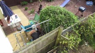 Joanne Hosking slamming Edie into the patio