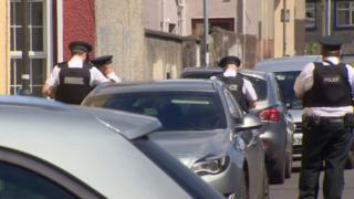 Police at the scene of the incident