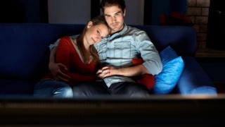 Couple watching film