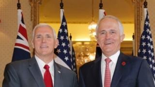 Mike Pence (ibumoso) na ministri w'intebe wa Australia, Malcolm Turnbull