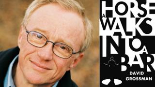 David Grossman and the jacket for A Horse Walks Into a Bar