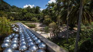 A view of Narcissus Garden by the Japanese artist Yayoi Kusama