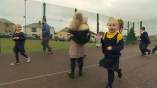 Daily Mile pupils in Fochriw