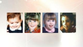 Photographs of four of the five children whose deaths at the subject of the inquiry