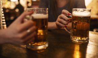 Women drinking beer