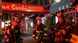 'Yan kawana-kwana a wurin da wani bam ya tashi a birnin New York na Amurka