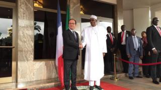 France's President Hollande and Nigeria's president Muhammadu Buhari on Saturday morning