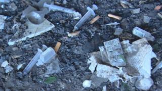 discarded needles
