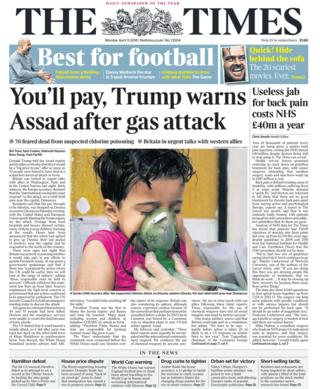 Times front page - 09/04/18