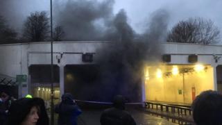 Tunnel fire at Manchester Airport