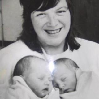 Heidi Gannon and Jo Baines as new born babies with their mother Carol Munroe