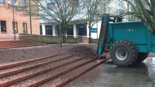 Trailer outside Derby Crown Court