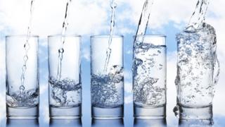 Glasses filled with water