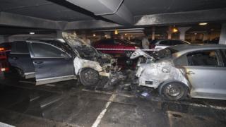 Burnt out cars