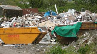 Illegal waste dumped by Sospan