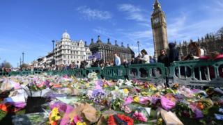 Floral tributes in Westminster