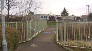 Police tape at scene