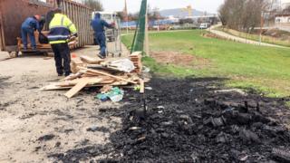 Bonfire material being cleared in east Belfast