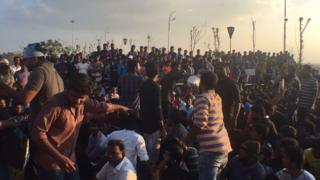 Thousands are protesting at Chennai's Marina beach
