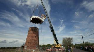Cap lifted on top of Horsey Windpump