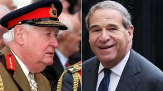 Lord Bramall, left, and Lord Brittan