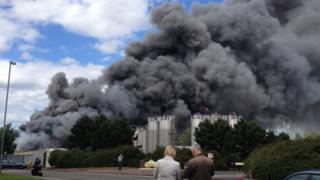 Fire at Junction 41 industrial estate