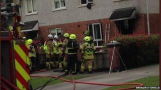 Firefighters in Athy, County Kildare, 28 June 2017