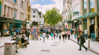 The High Street in Cardiff