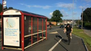 The cycle superhighway between Bradford and Leeds