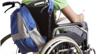 Boy in wheelchair
