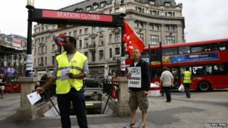 Picket line at Oxford Circus