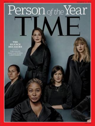 Time magazine cover honouring "The Silence Breakers" as collective Person of the Year