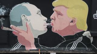 Граффити с Трампом и Путиным
