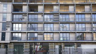 Flats under construction in London