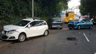 Damaged cars