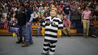 "Lock her up" chants, "Hillary for prison" T-shirts and jailbird costumes were all features of Donald Trump's campaign rallies