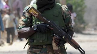 A Nigerian soldier on patrol in Borno State - 2013 picture